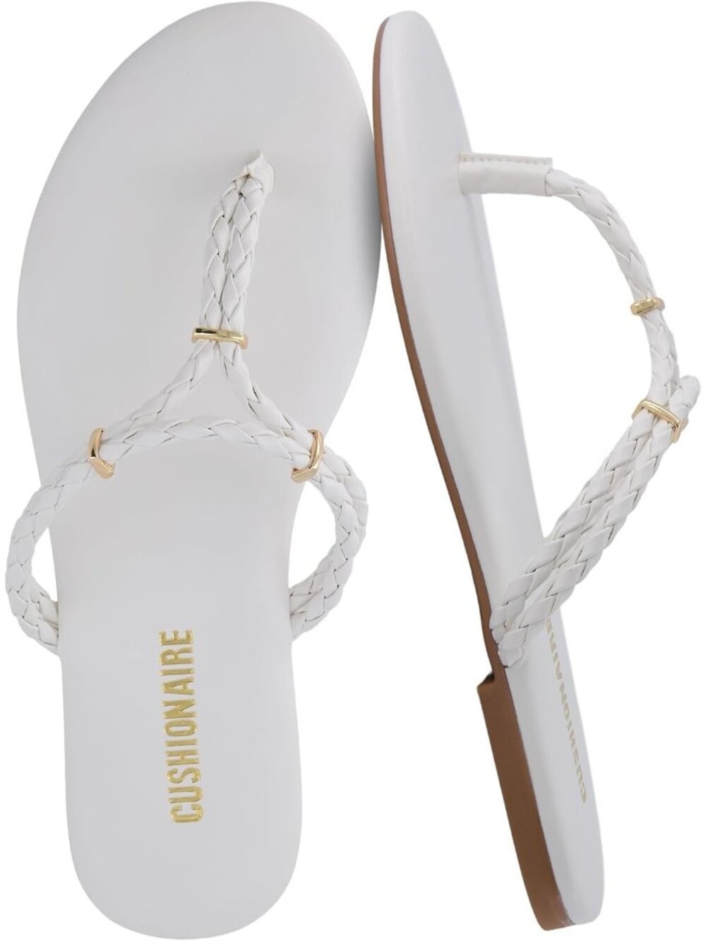 Women's Lvory Flip Flops Comfortable Beach Sandals with Braided Thong Strap